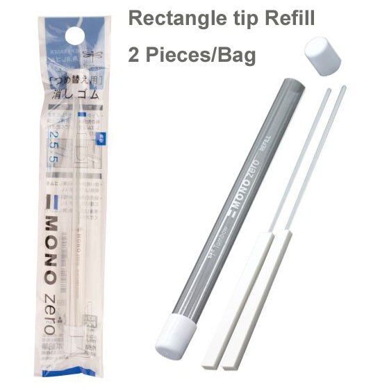 Tombow mono nul viskelæder flad / super fin gummispids pen type høj præcision blyant viskelæder til manga highlight: Rektangel refill