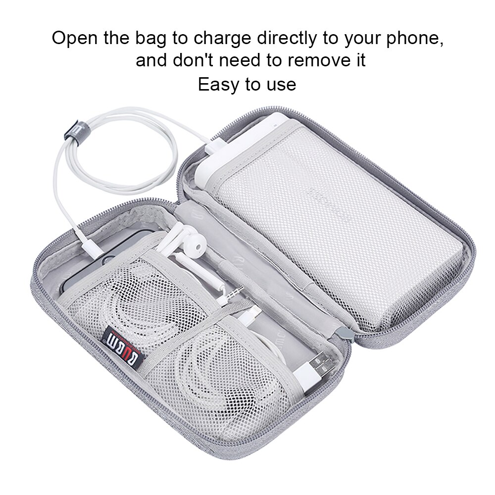 Bubm power bank-pose, beskytteligt digitalt kabel datalinie opbevaringsposer ， øretelefon rejsetaske beskyttende bæretaske