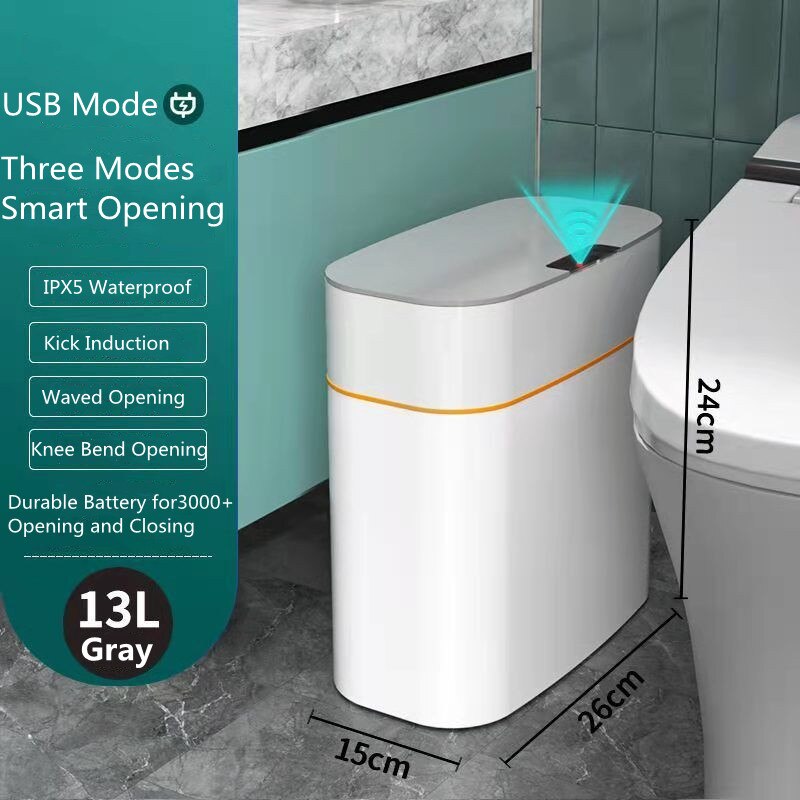 Smart Trash Can Intelligent Sensor Dustbin Electric Automatic Rubbish Can Waterproof Dustbin Household Kitchen Toilet Bin