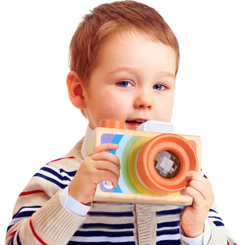 Nordic Leuke Houten Speelgoed Eerste Camera Voor Kinderen Spelen Caleidoscoop Foto Lens Kids Camera Peuter Speelgoed Kinderen Educatief Speelgoed