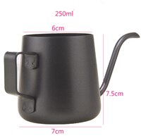 245ml MINI High stainless steel Turkish coffee pot ibrik Coffee brewer gooseneck spout kettle drip coffee maker: 245ml Black