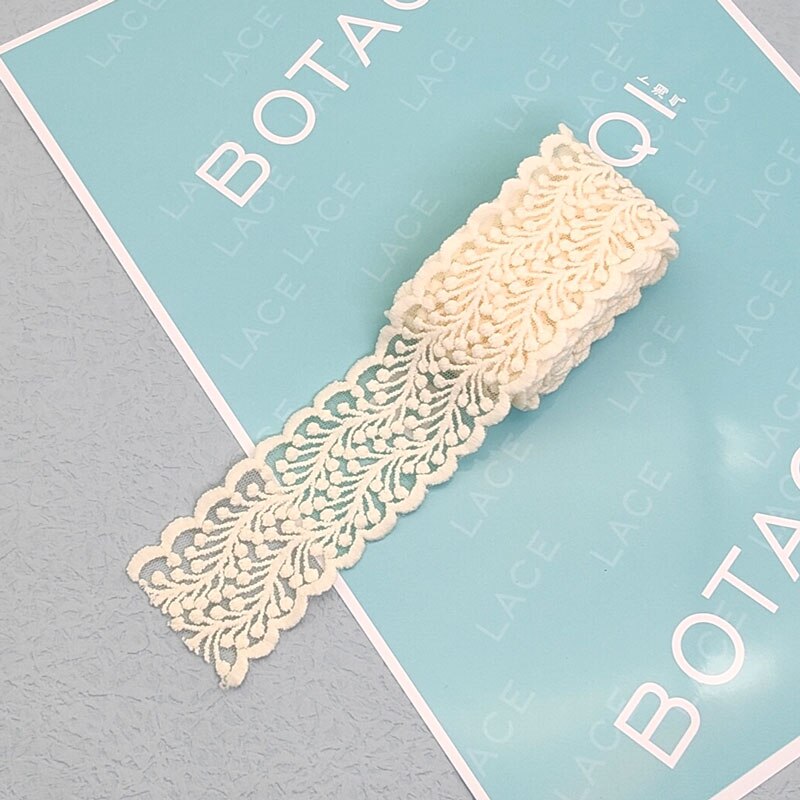 1 Yard Bilateral Milk Silk Lace Transparent Mesh Embroidery DIY Headdress Ribbon Wedding Dress 4cm White Cord lace Fabric: 2 / 1 Yard