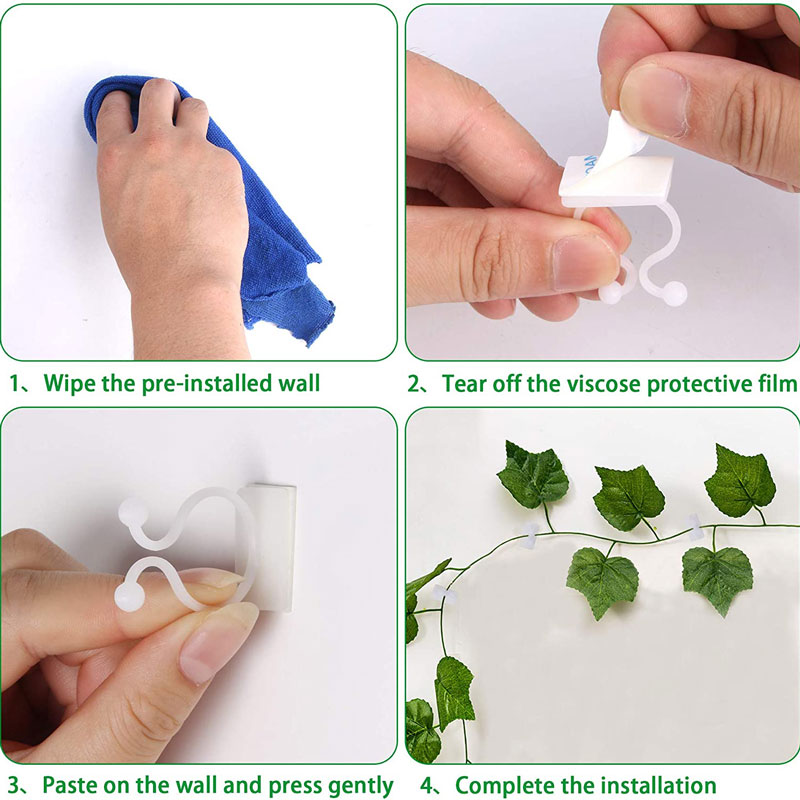 10-30PCS Plant Climbing Wall Fixture Clips Self-Adhesive Vines Holder Fixture Garden Plant Wall Vines Fixture Wall Sticky Hook