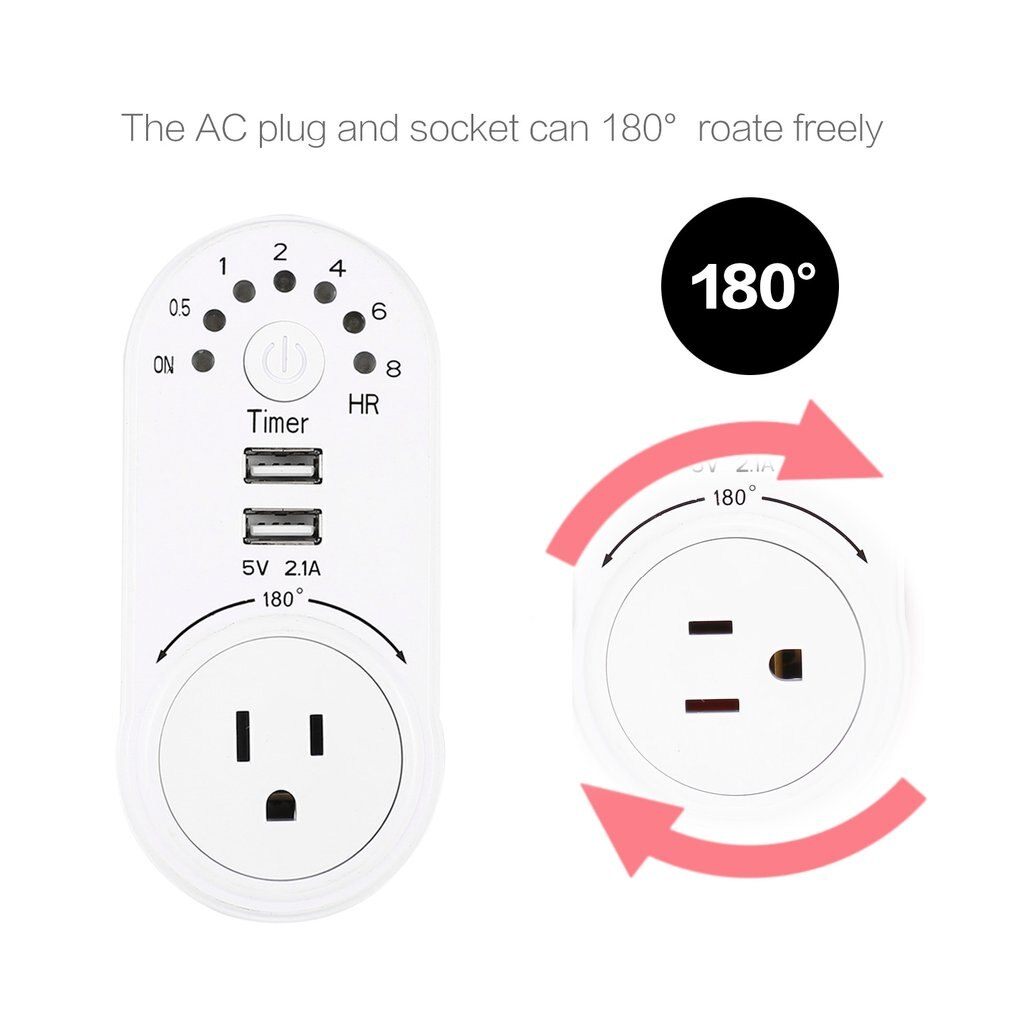 220V Timer Switch Mini USB 5V 2.1A Adapter Socket Outlet Plug-in Countdown Energy Saving Electronic Time Controller