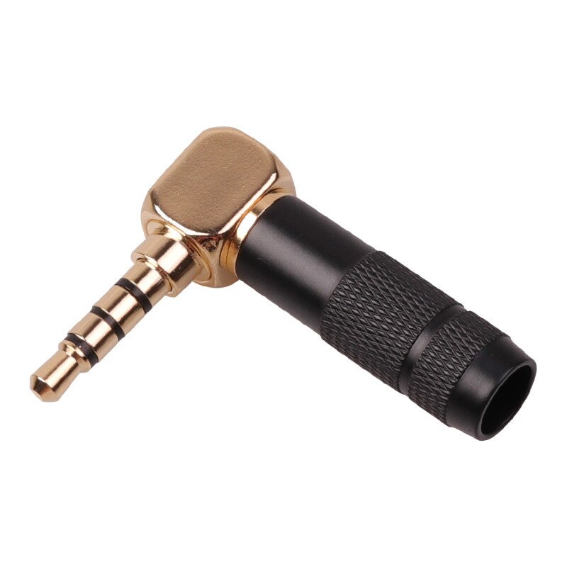 1pc 2.5mm/ 3.5mm 4 Pole TRRS Male Plug Jack Gold Plated 90 Degree Angle Audio Connector Silver Black Connector: 3.5mm BK 4Pole