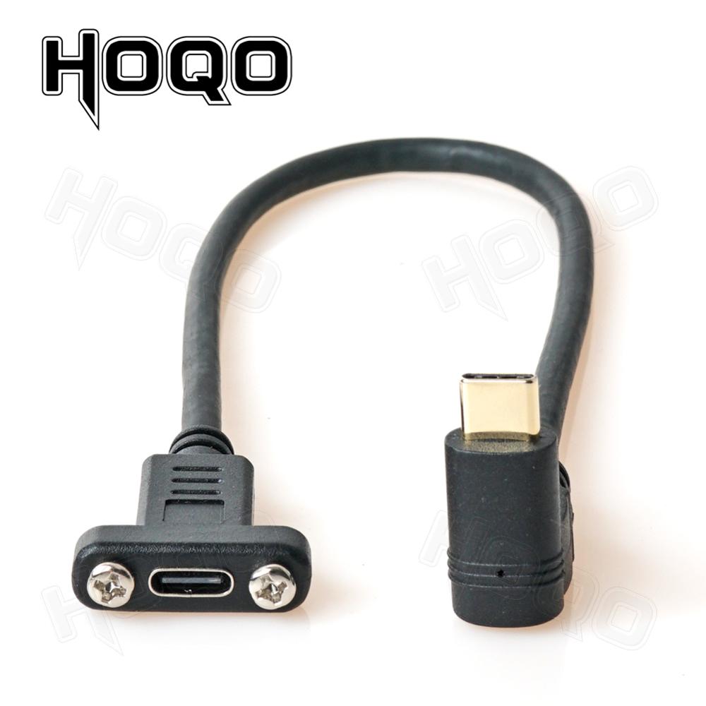 USB Typ C USB-C-Verlängerungskabel für Frontplattenmontage, USB 3.1 Datenvideokabel, Stecker auf Buchse, Verlängerungskabelanschluss mit Schraube: Orange / 1m