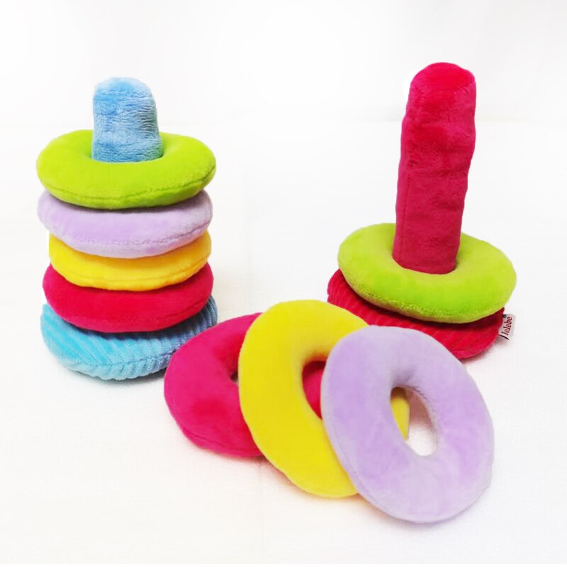 Lelebe foldecirkel plyseklud baby puslespil legetøjsbøjle farverig sød og sød snare søjle legetøj