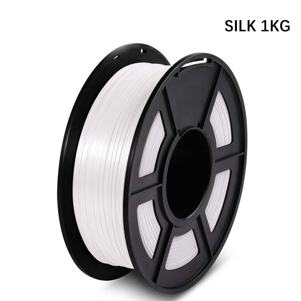 PLA Filament pla silk sffect 1KG For 3D Printers Filament 1.75MM 330M 2.2lbs Silk Texture Refills Biodegradable Material: SILK-WHITE