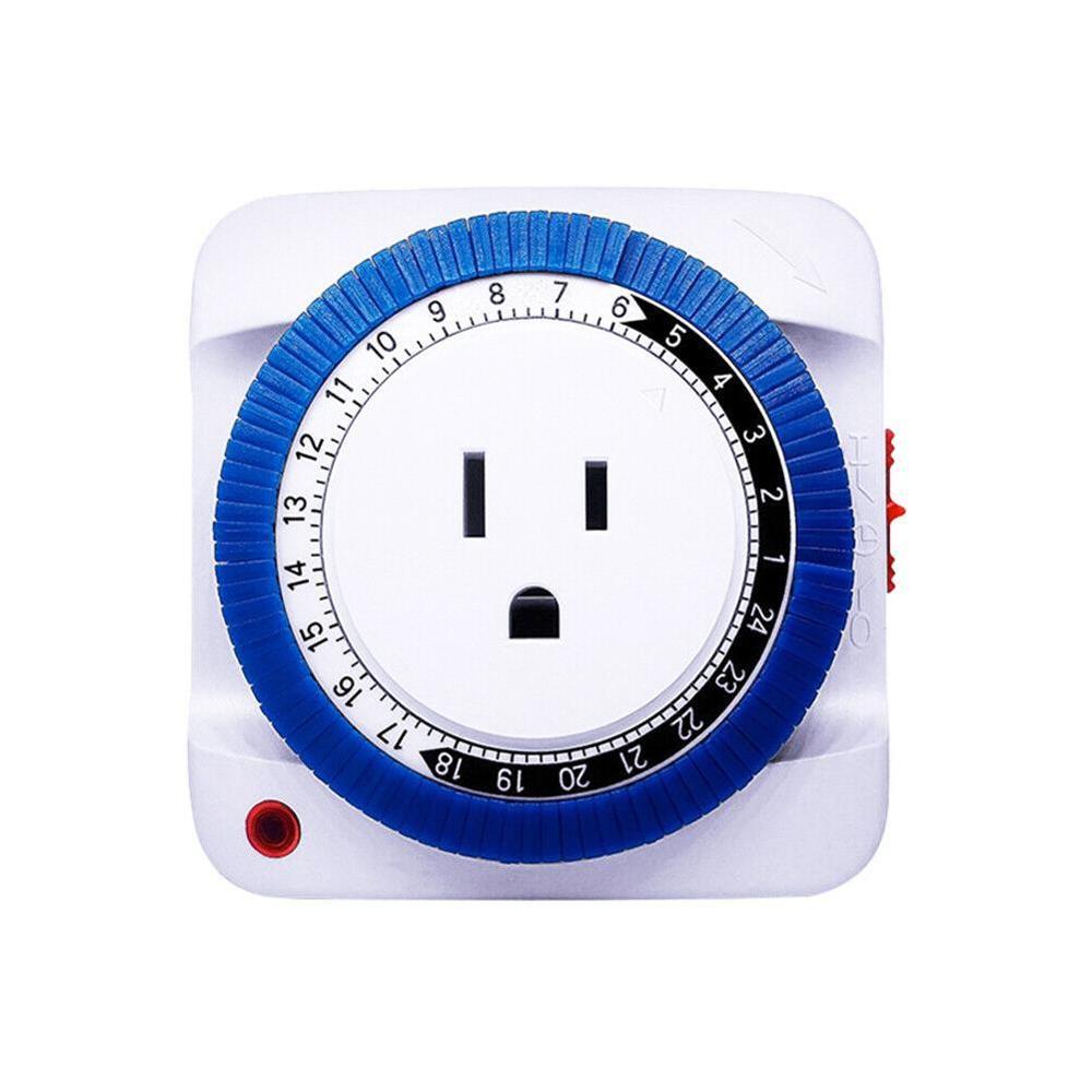 Newest 24 Hours Mechanical Timer Socket Switch Electrical Timer AC Wall Use Outlet A2Y2: US Plug