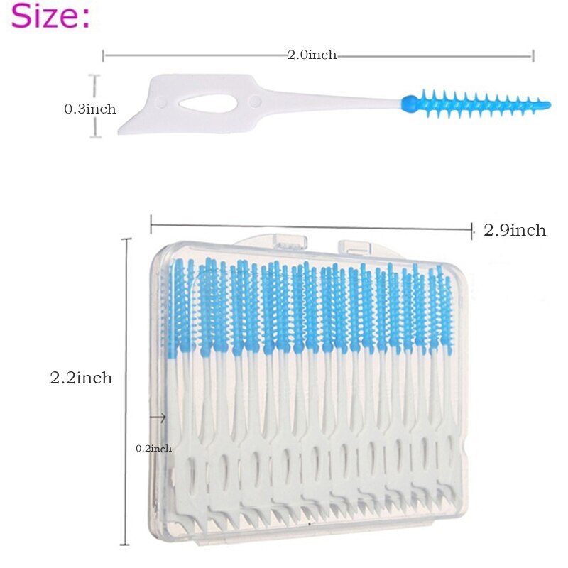 40 Pcs Tooth Hygiene Floss Adults Dual Interdental Brush Toothpick Teeth Stick Floss Pick Oral Gum Teeth Cleaning Care