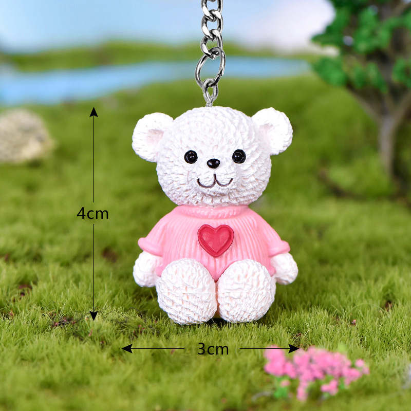 Cartoon Hars Beer Pop Sleutelhanger Vrouwen Mannen Leuke Anime Teddy Sleutelhanger Op Tas Auto Trinket Sieraden Bruiloft Meisjes: Watermelon Red