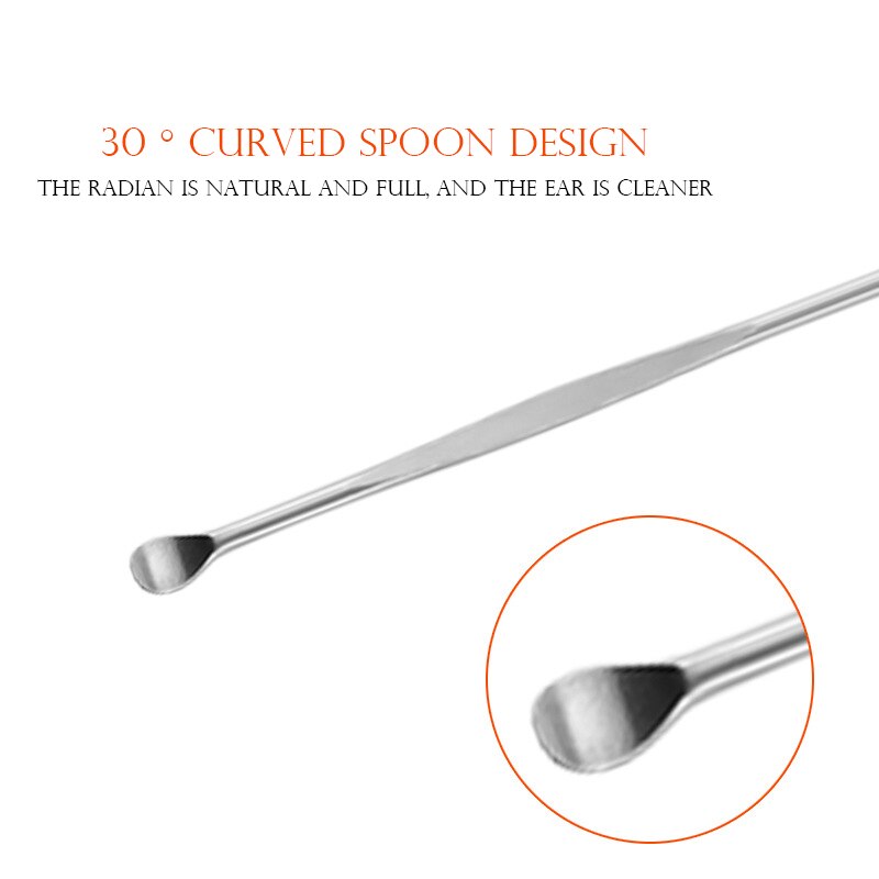 Stainless Steel Ear Cleaner Earwax Cleaning Tools Ear Wax Clean Remover Earpick Brush Sticks Ears Health Clean Removal Tool Kit