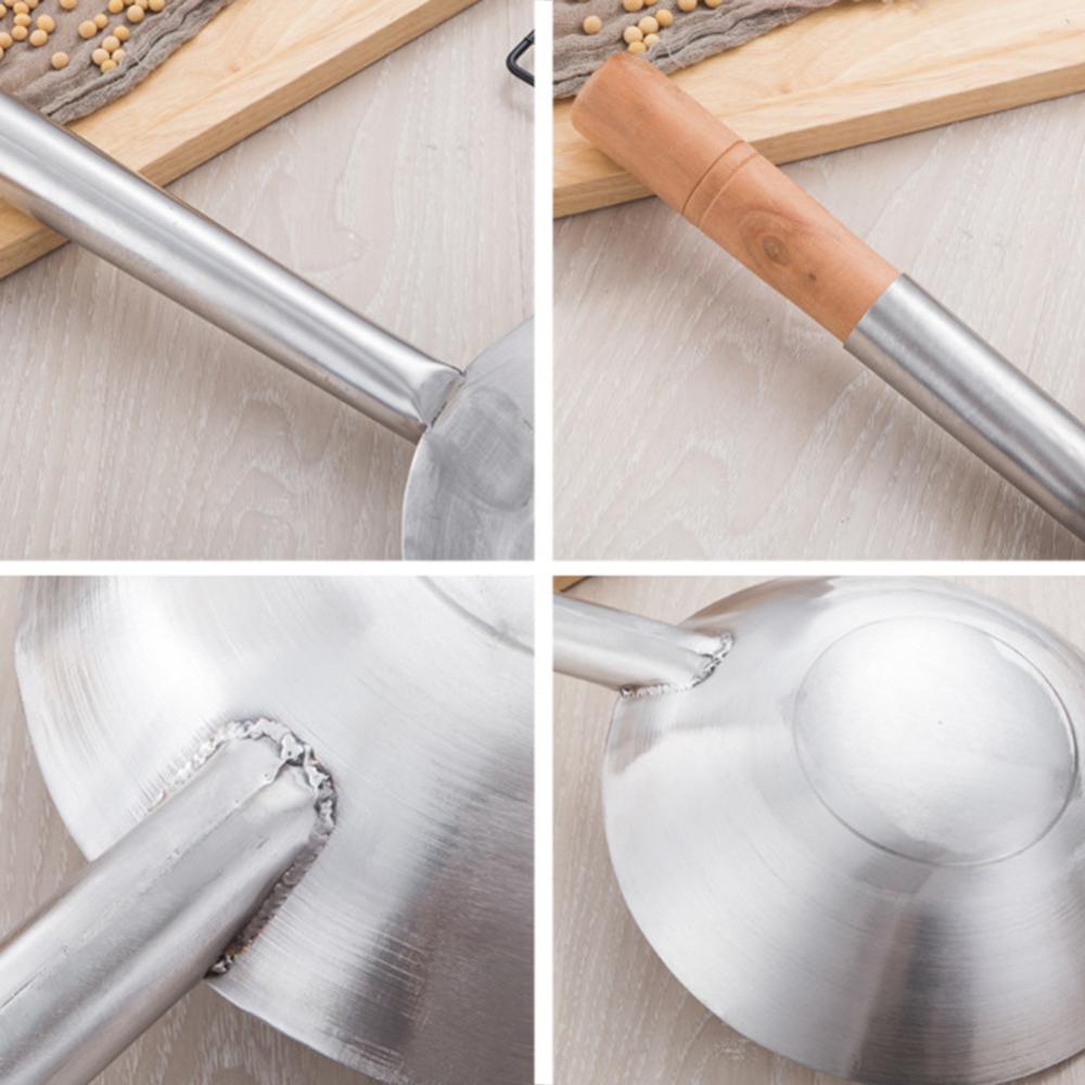 Wooden/Stainless Steel Handle No Coating Non-stick Spoon Wok Kitchen Gadgets