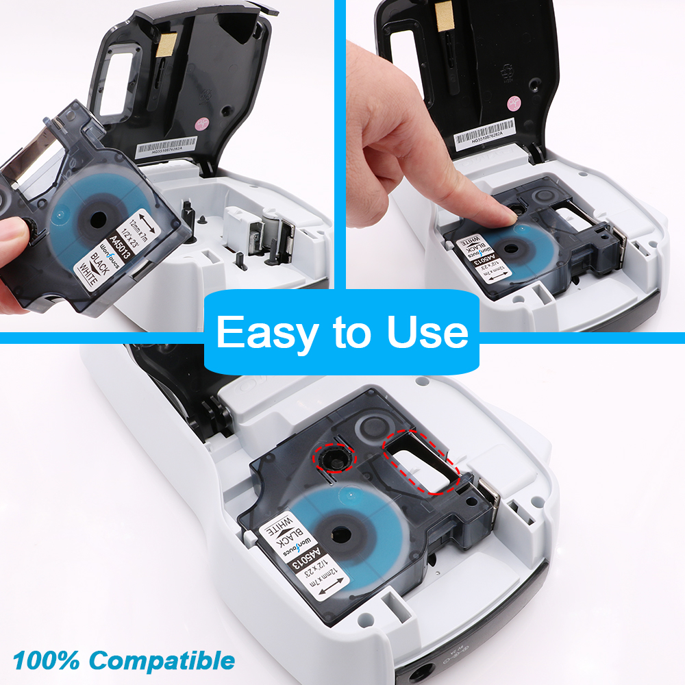 Compatible Dymo D1 Label Tapes 6mm 43623 Black On Gold Standard Adhesive Labeling Cartridge For Label Maker LW 210P Labeller