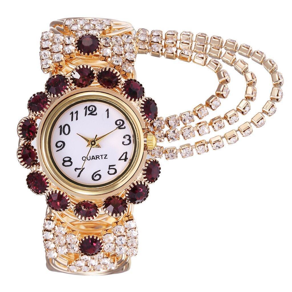 Top Luxe Strass Armband Horloge Vrouwen Horloges Dress Horloges Dames Horloge Vrouw Reloj De Mujer: F