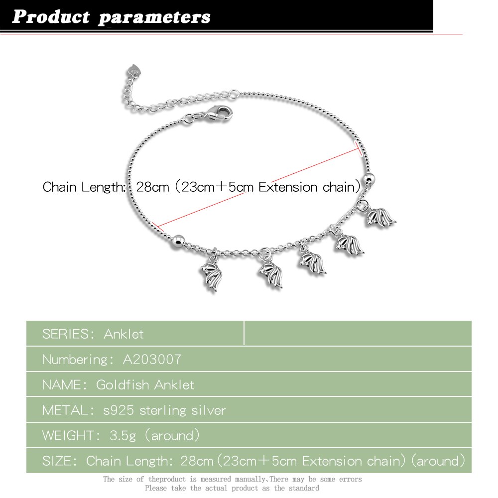 925 Sterling silber fußkettchen für Dame kreative fisch anhänger fuß Silber schmuck Solide silber 28cm ketten beste