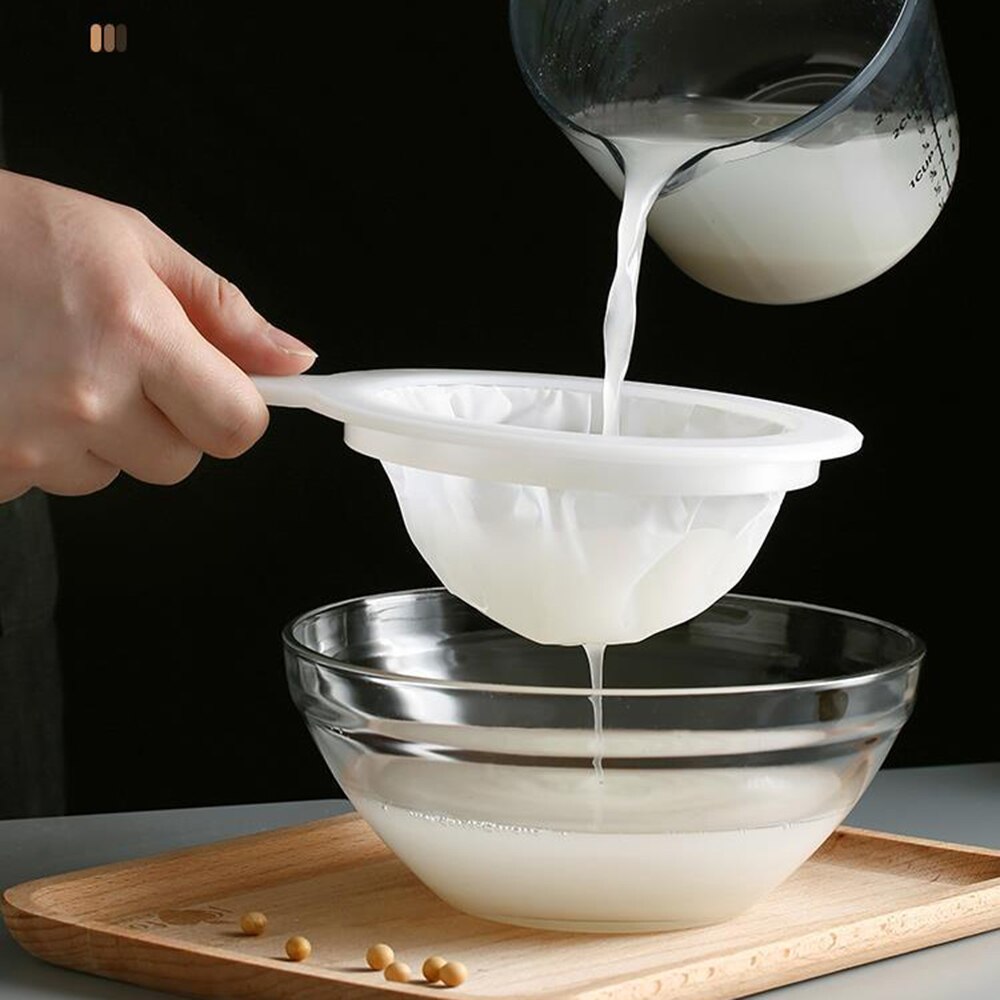 100/200/400 Meshs Soy Milk Filter Kitchen Ultra-Fine Mesh Strainer Kitchen Nylon Mesh Filter Spoon For Milk Coffee Fruit Juice