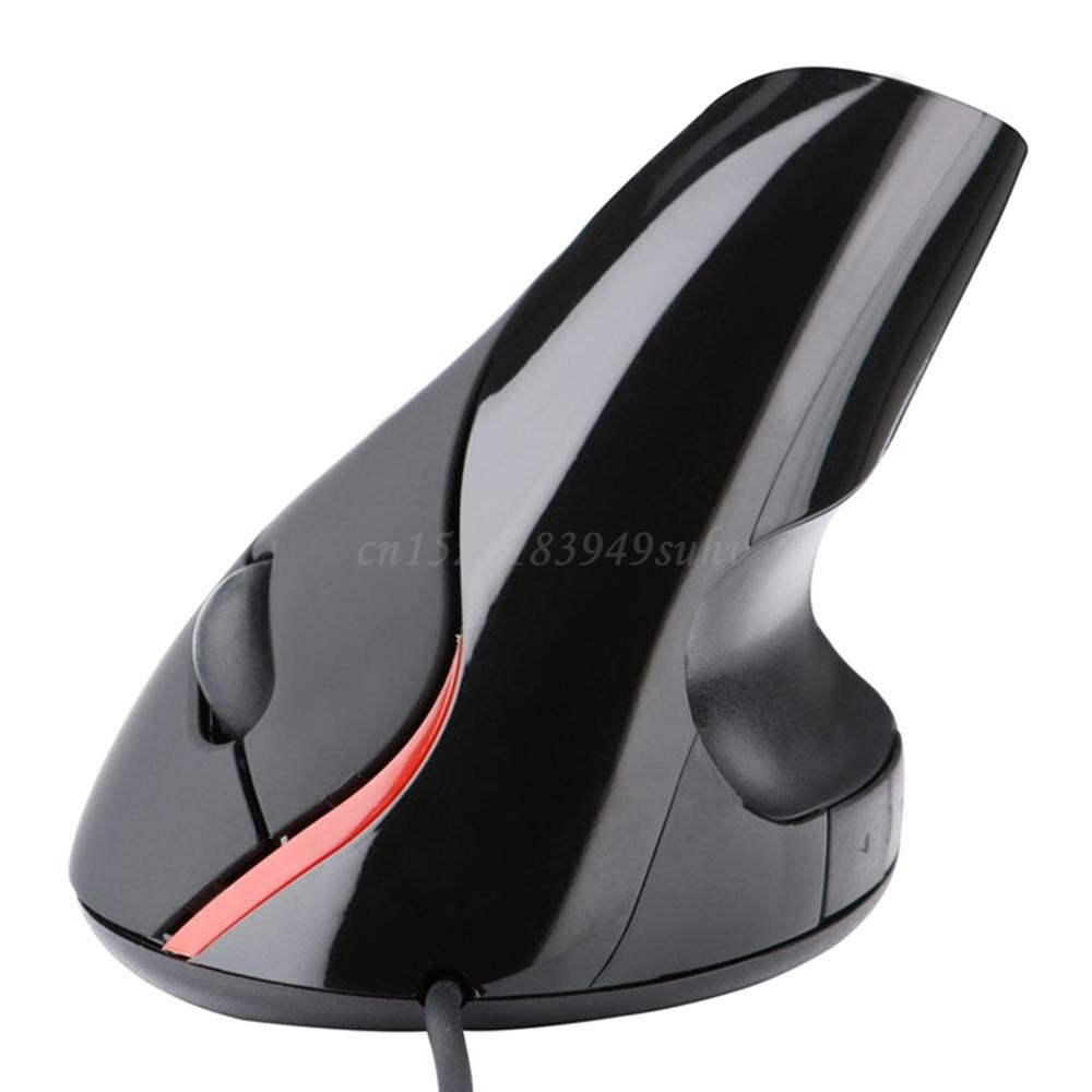 P Wired Vertical Mouse Superior Ergonomic Mice Optical USB Mouse For Gaming Computer PC Laptop Prevention Mouse Hand: Black