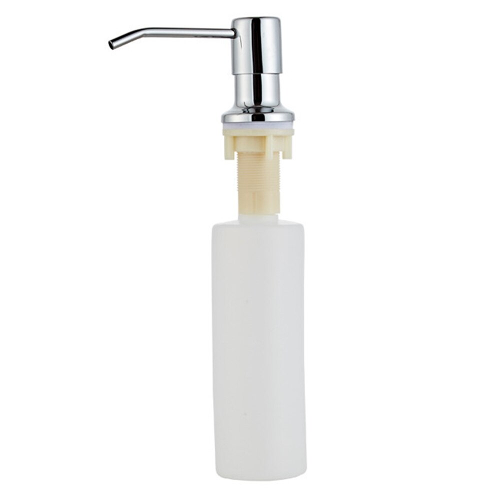 Bathroom Liquid Soap Dispenser Set Detergent Dispensers Kitchen Sink Soap Ddispenser Press Dispenser Head with Silicone Tube: Bottled Chrome