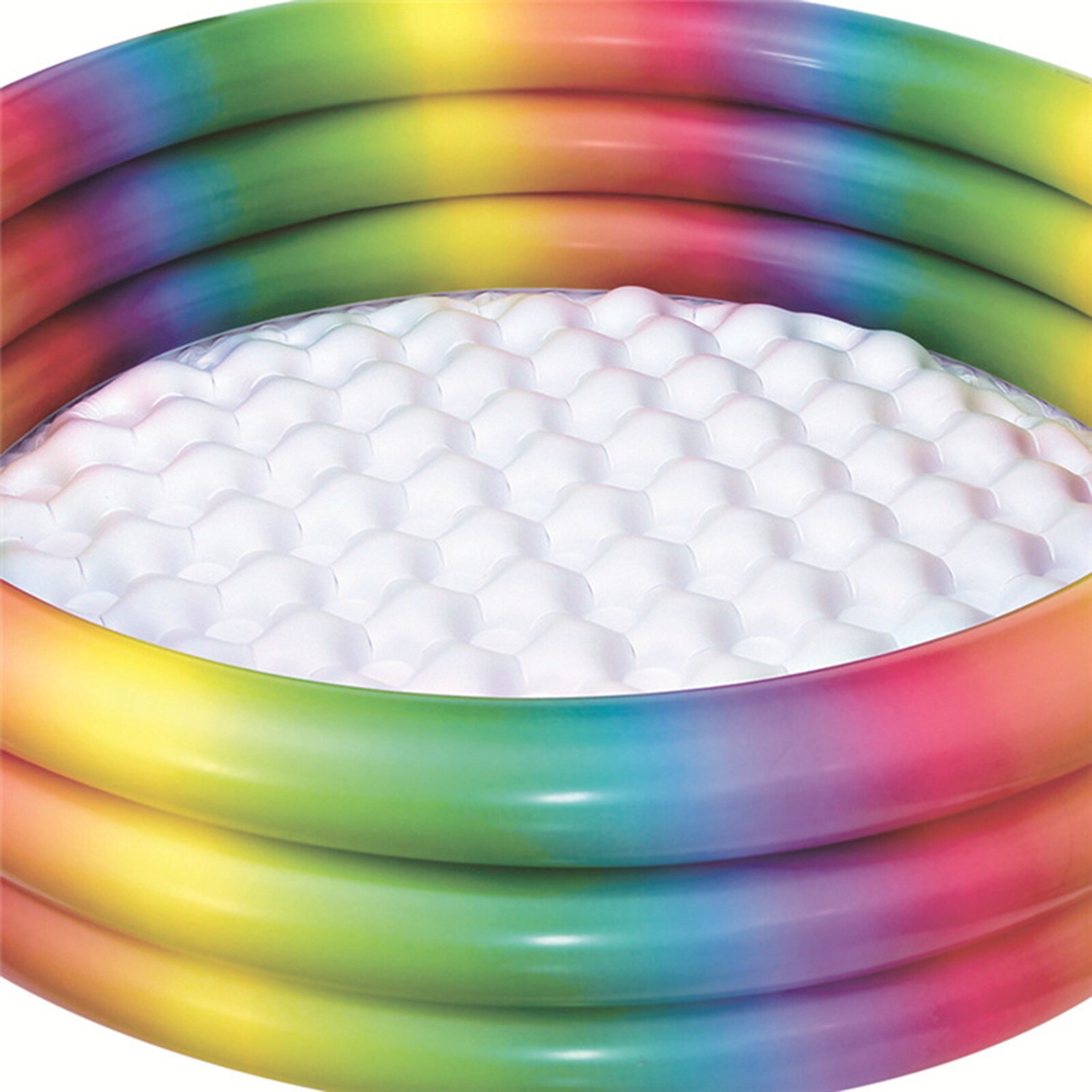 90/110/130CM ronda piscina inflable de PVC engrosada Arco Iris remo piscina tina de baño al aire libre, piscina de verano hinchable Juguetes: 90cm