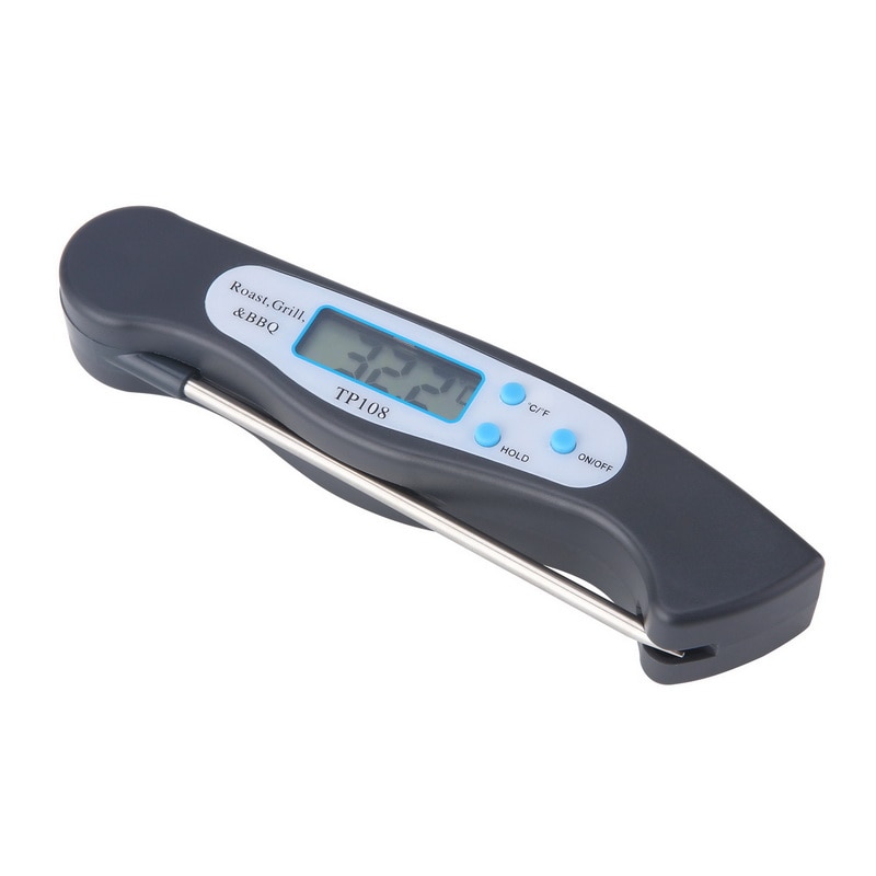 Foldable Food Thermometer Probe Digital Thermometer for BBQ Kitchen Meat Kitchen Liquid Water Oil Temperature Gauge