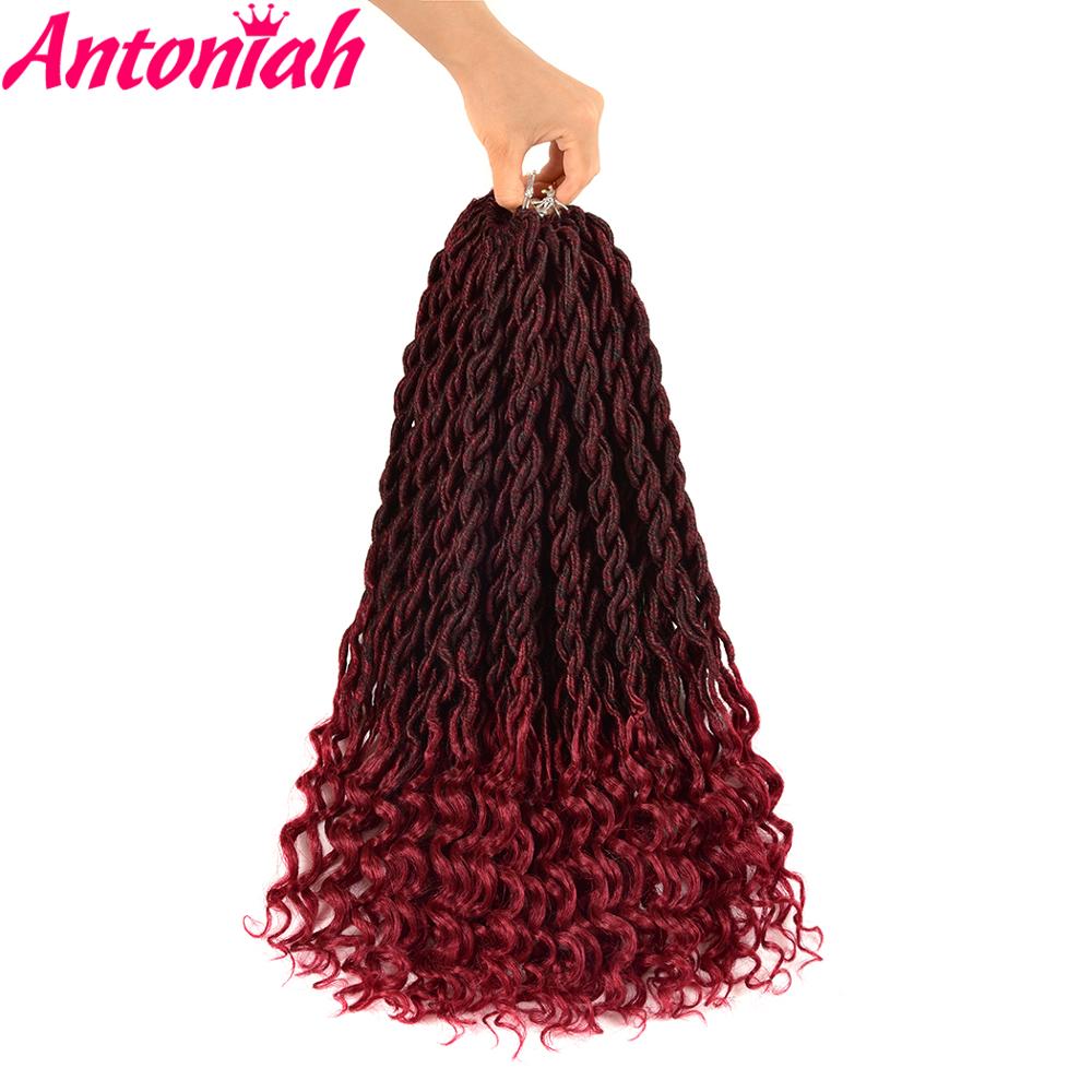 Antoniah bohemian faux locs tresse au crochet bouclée 24 brins extensions de tresses ombrées cheveux synthétiques au crochet pour femmes noires