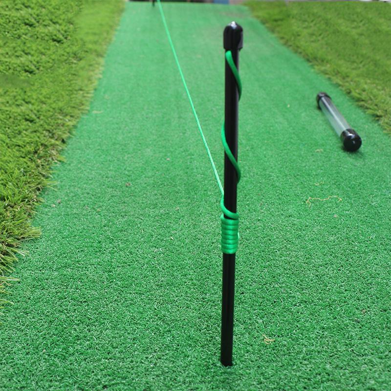 Golf Alignment Sticks Fiberglass Swing Putting String Pegs Golf Direction Practice Training Aids for Swing Training Practice