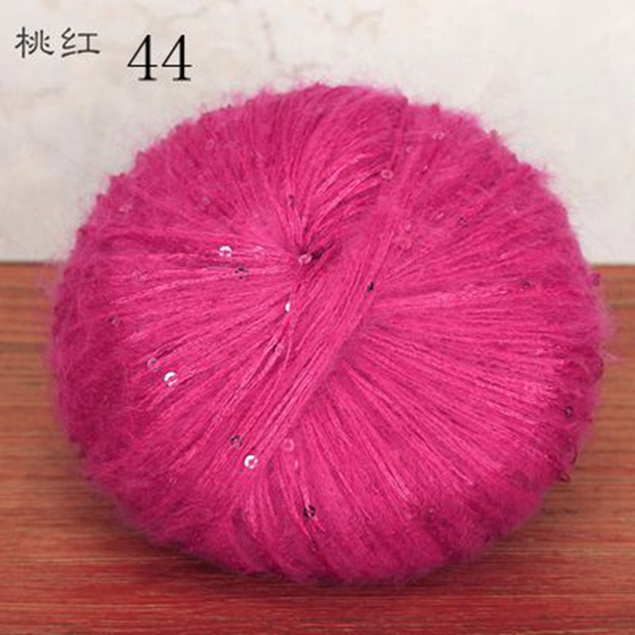 Blødt strikkegarn med pailletter til stof, farverigt tyndt hæklegarn, perlebesat pailletgarn, håndvævet uld med , 50g nøgler