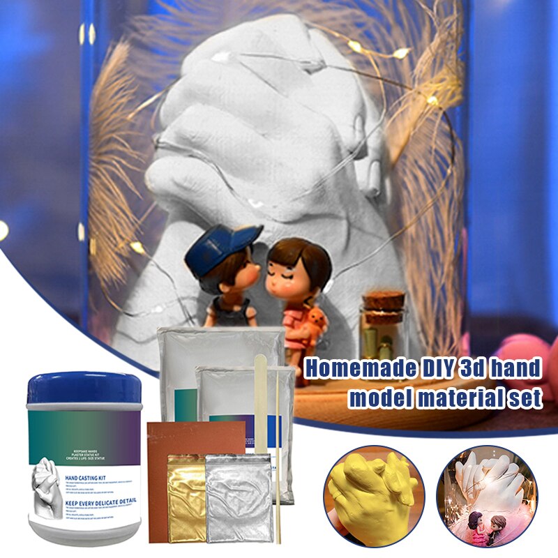 DIY Keepsake Hand Casting Plaster Sculptures Modeling Kit For Couples Hand Crafts For Adults And Children USJ9