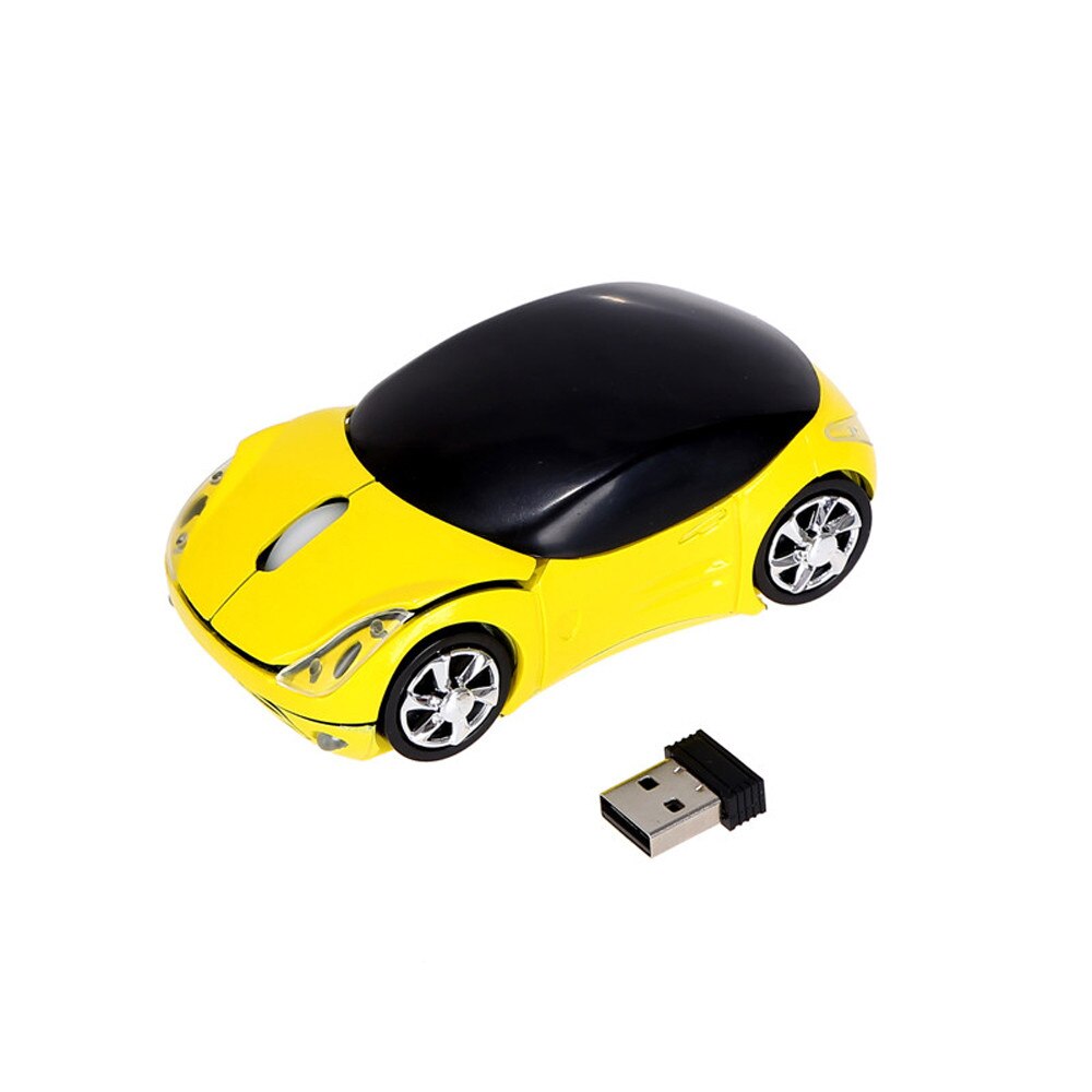 Ratón de desplazamiento con forma de coche para tableta, ordenador portátil, oficina, sensible, para juegos, Ratón Óptico inalámbrico, Usb, 2,4 ghz, 1200dpi: YE