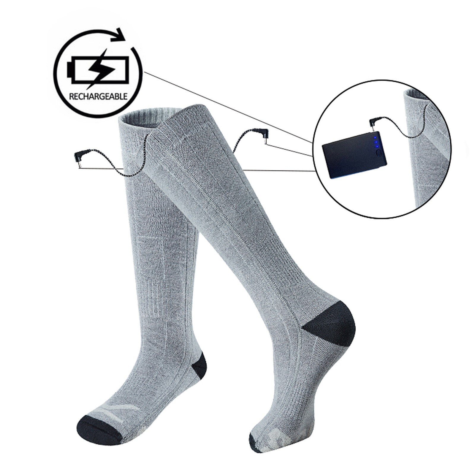Calzino riscaldante tre modalità elastico confortevole resistente elettrico calzino caldo Set calzini riscaldati ricaricabili per uomo donna # G30