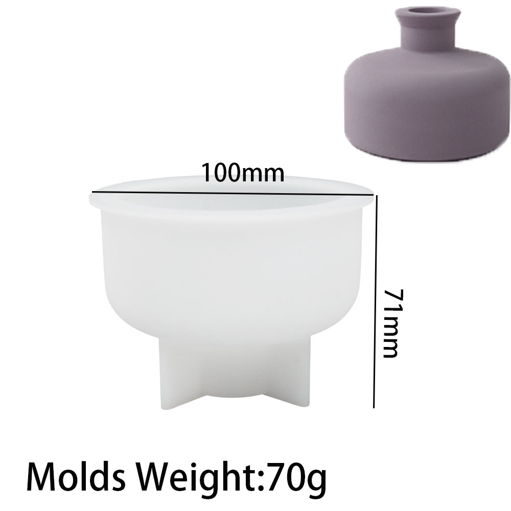 Florero , molde de silicona para manualidades, botella de Perfume, adornos, fabricación de yeso, inserto de hormigón, botella, moldes artesanales, jardinería, decoración del hogar: Amarillo claro