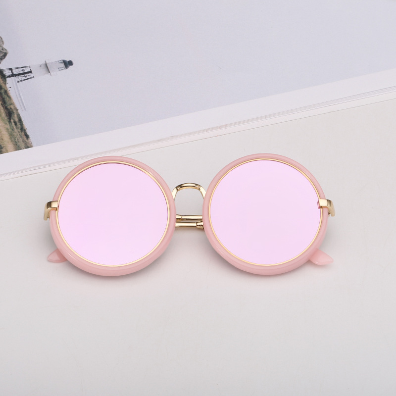 Zilead børn rundt stel solbrillemærke baby drenge piger sød solbrille metalplade retro vintage solbriller til børn
