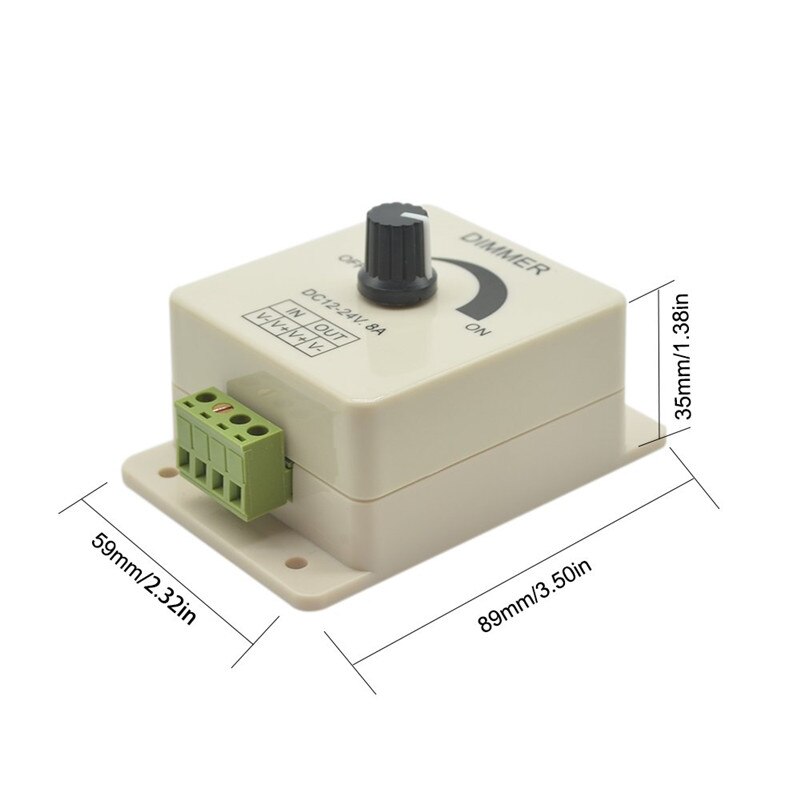 12 V 24 V LED Dimmer 8A Voltage Regulator Verstelbare Controller voor LED Strip Licht Lamp