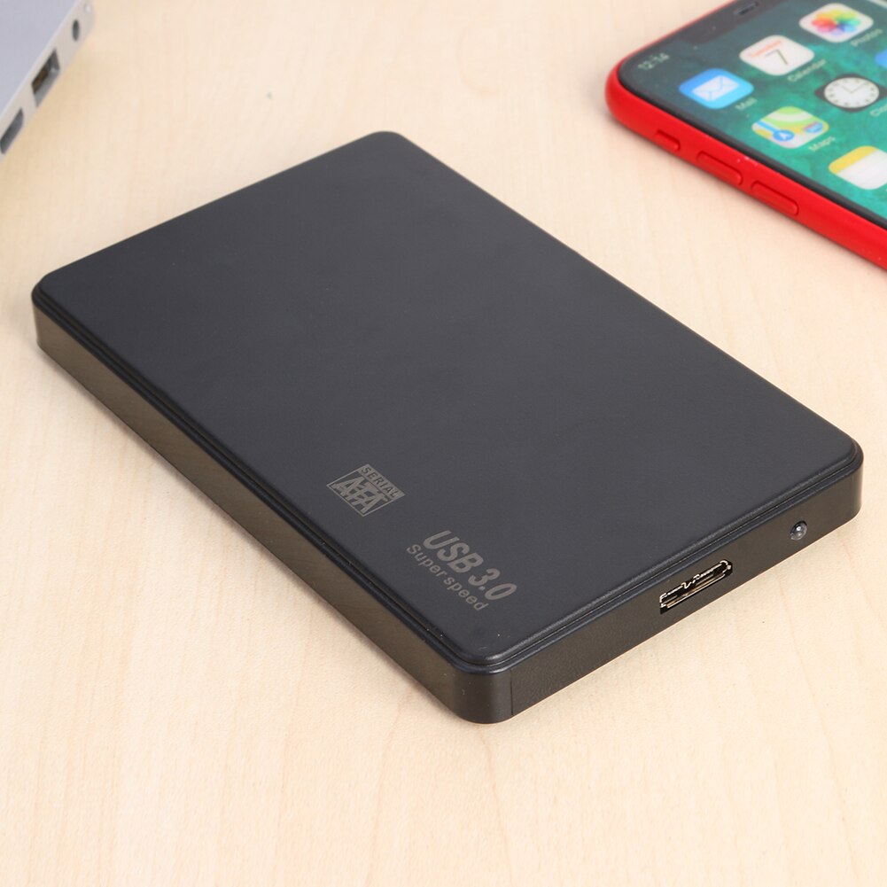 HDD Case with USB Cable Pouch USB 3.0 Hard Drive Mobile Case 2.5 inch HD Enclosure Super Speed for Windows