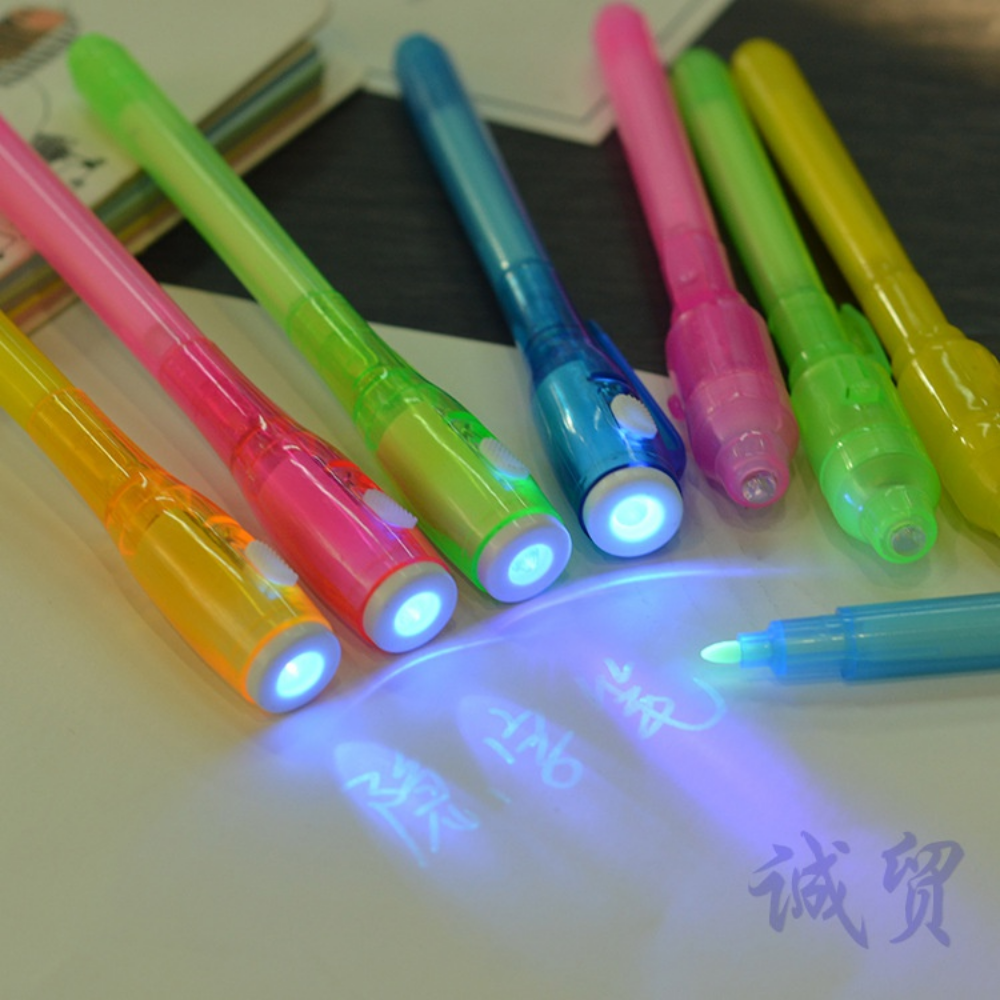 STONEGO lumineux magique marqueur Invisible led lampe UV stylo à bille Stonego message secret stylo magique