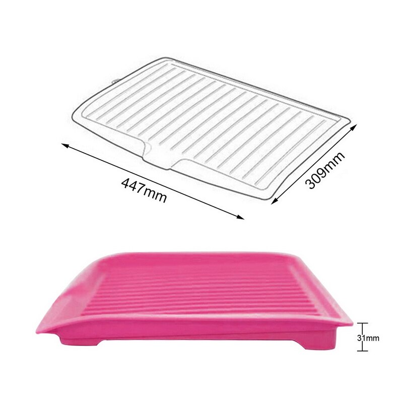 Drainer Rack Kitchen Silicone Dish Drainer Tray Large Sink Drying Rack Worktop Organizer Drying Rack For Dishes Tableware: A pink
