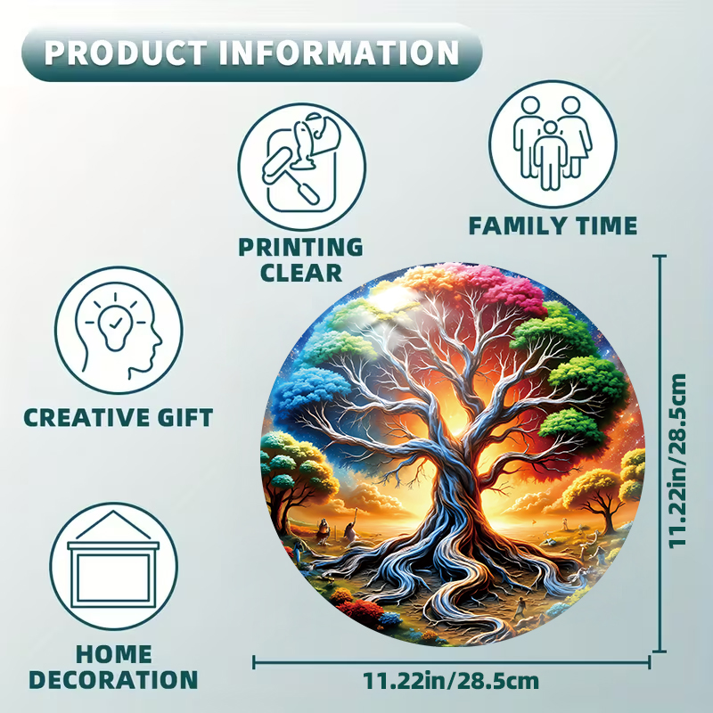Colourful Tree Wooden Puzzle for Adults, Unique Shaped Pieces, Exquisite Box, Brain Exercise, Room Decor,