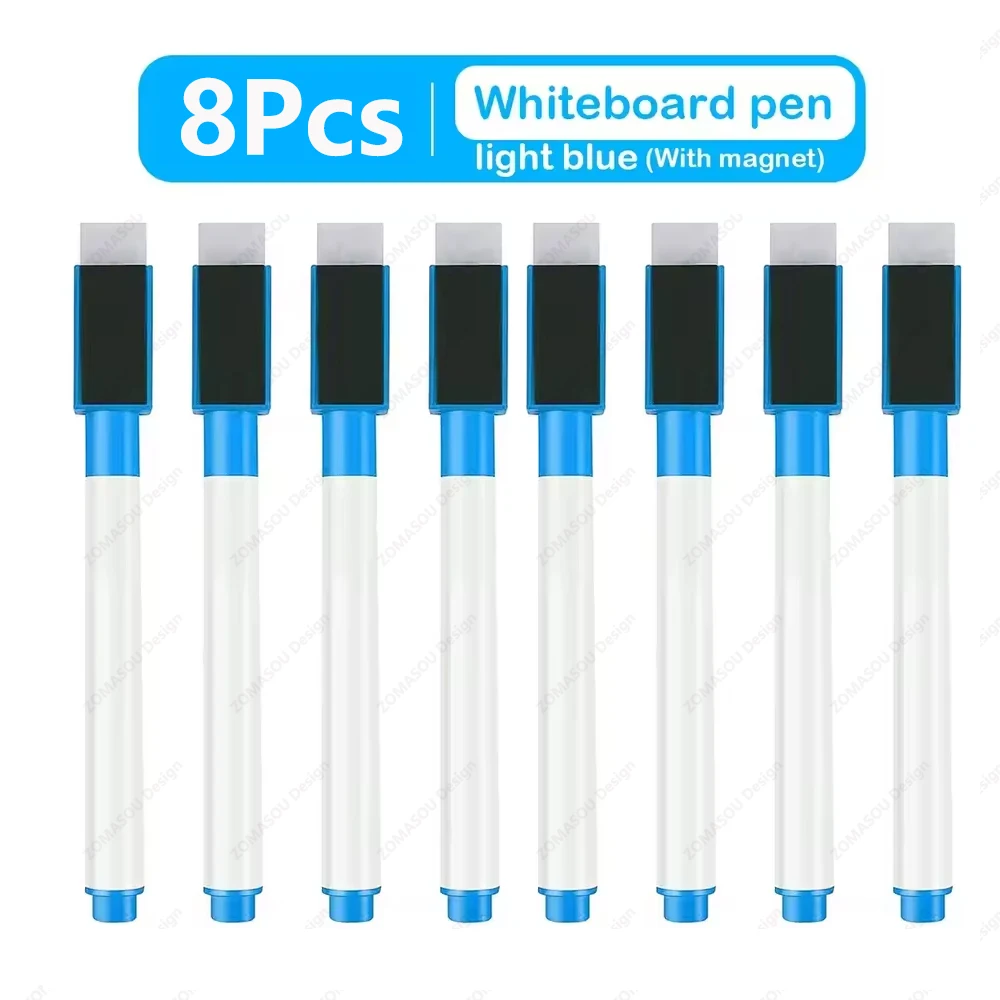 1-48Pcs Magnetic Erasable Whiteboard Pen Color Options Numbering Stationery Office Teaching Supplies for Blackboard Student Note: plum