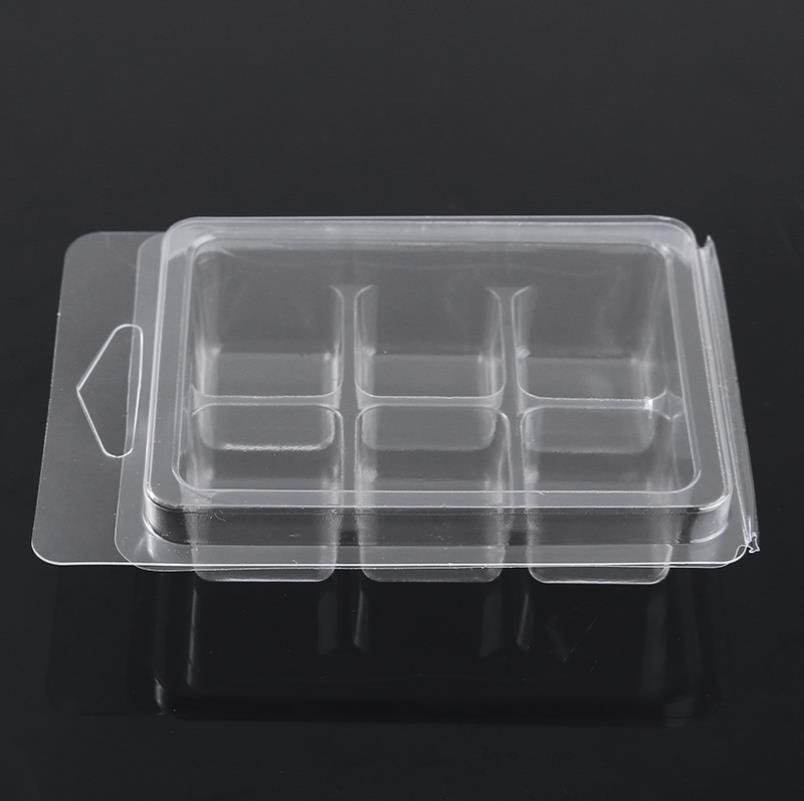 20 Stks/set Clear Pet Wax Melt Mallen 6 Mobiele Plastic Clamshell Verpakking Mallen Containers Voor Wax Zeep Melt Blokjes Maken smaakloos