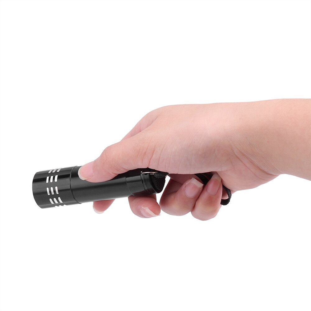 Super Mini 9 LED Taschenlampe Schwarz Uv Licht Super Mini Aluminium UV Licht Taschenlampe Lampe