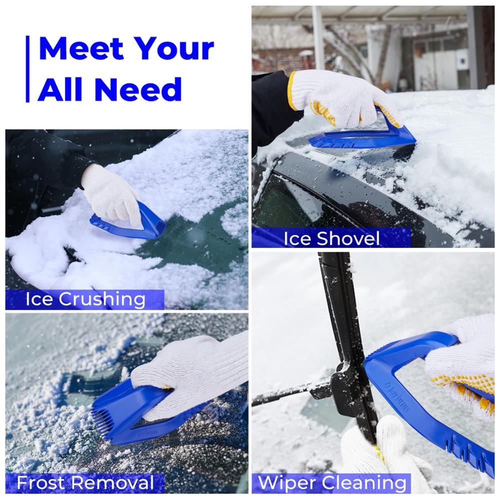 4-in-1 Car Ice Scraper Winter Multifunctional Snow Shovel For Car Auto SUV Windshield Cleaning Accessories 360° Durable