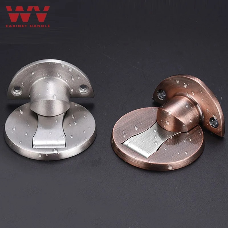 WV Magnetic Door Stops Door Stopper Security Protection Hidden Door Draft Holders Catch Floor Nail-free Doorstop Hardware