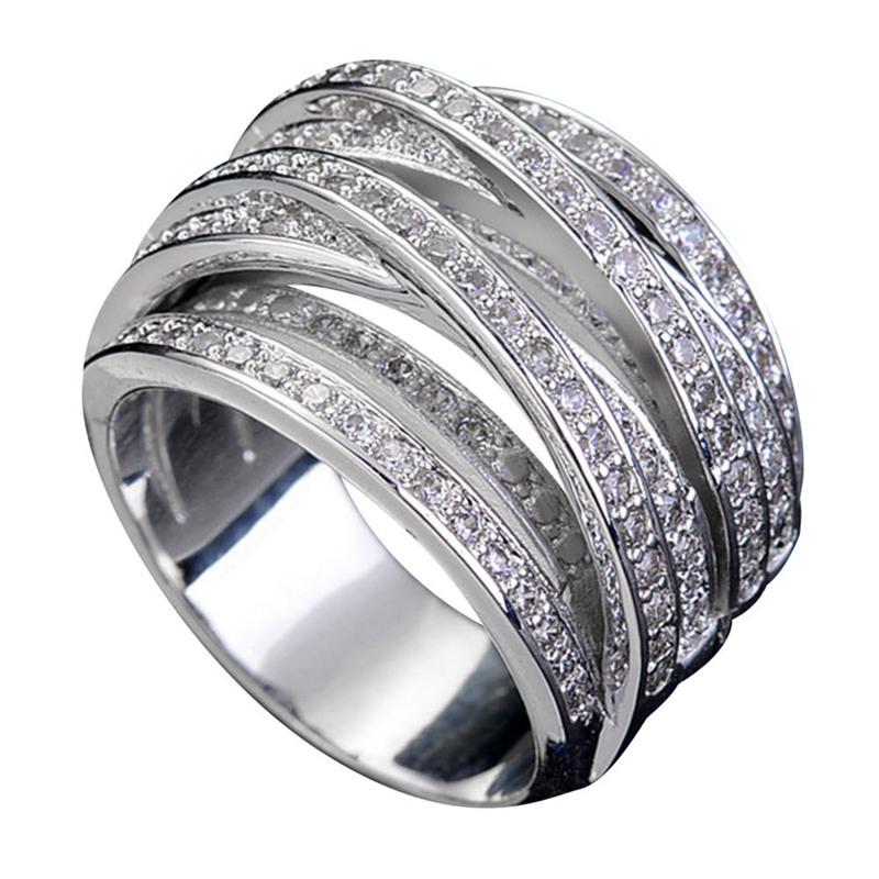 Exquisite AAA Zirkon Wickel Geometrische Ringe Für Frauen Hochzeit Valentinstag Schmuck: 6 / RG5373