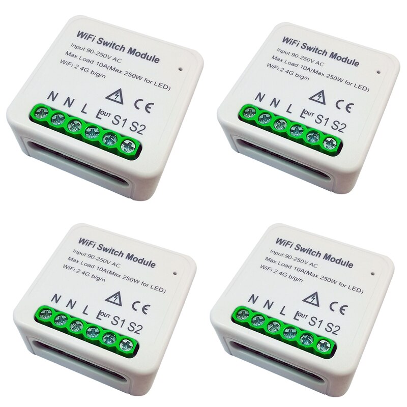 Smart Wifi Diy Switch Ondersteunt 1/2 Way Control Smart Home Automation Module Werkt Met Alexa Google Thuis Slimme Leven App: 4pieces