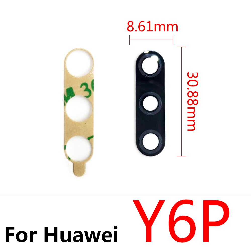10pcs/Lot, Rear Back Camera Glass Lens Cover For Huawei Y5P Y9S Y8S Y8P Y6P Y7P Y5A Y6s With Ahesive Sticker