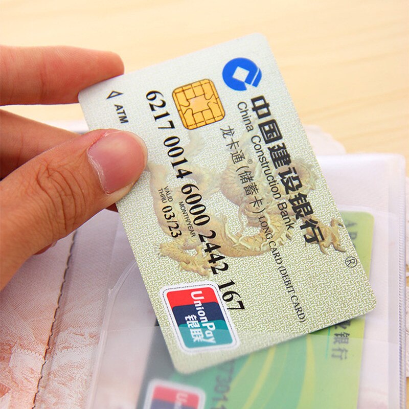 Rese Vattentät Passfodral Täckning Plånbok Transparent PVC ID-Kort Hållare