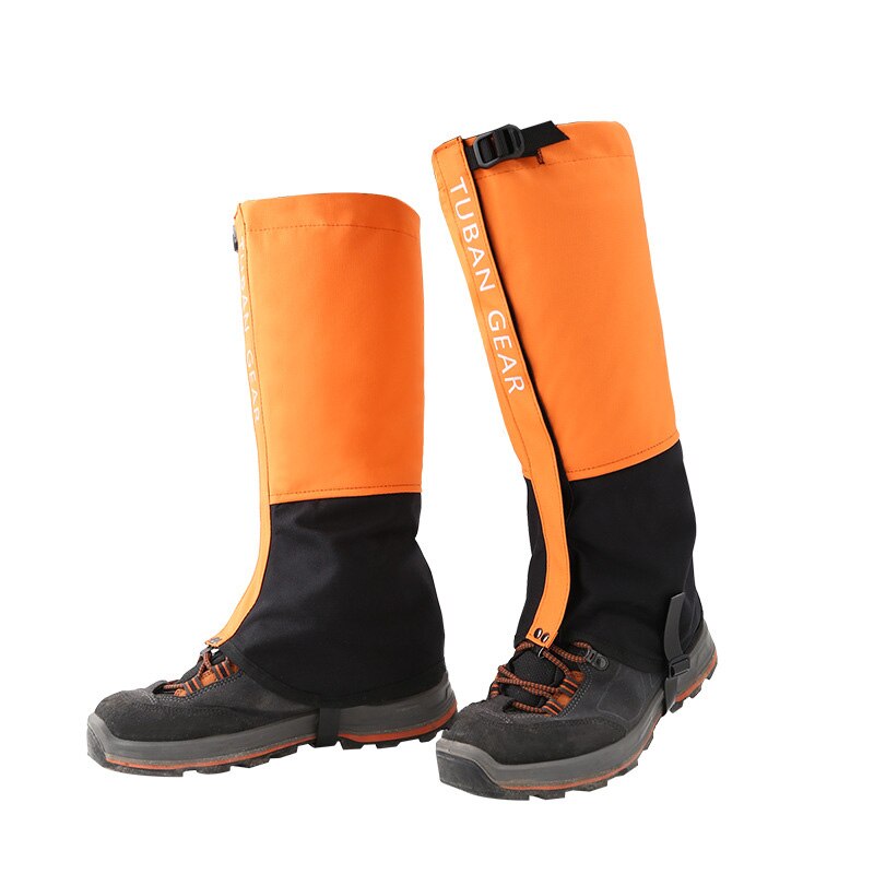 Snow Leg Gaiters Outdoor Boots Cover Waterproof Leg Protection Guard Warmer Shoe Cover For Hiking Climbing Trekking Unisex Kids: Orange / M
