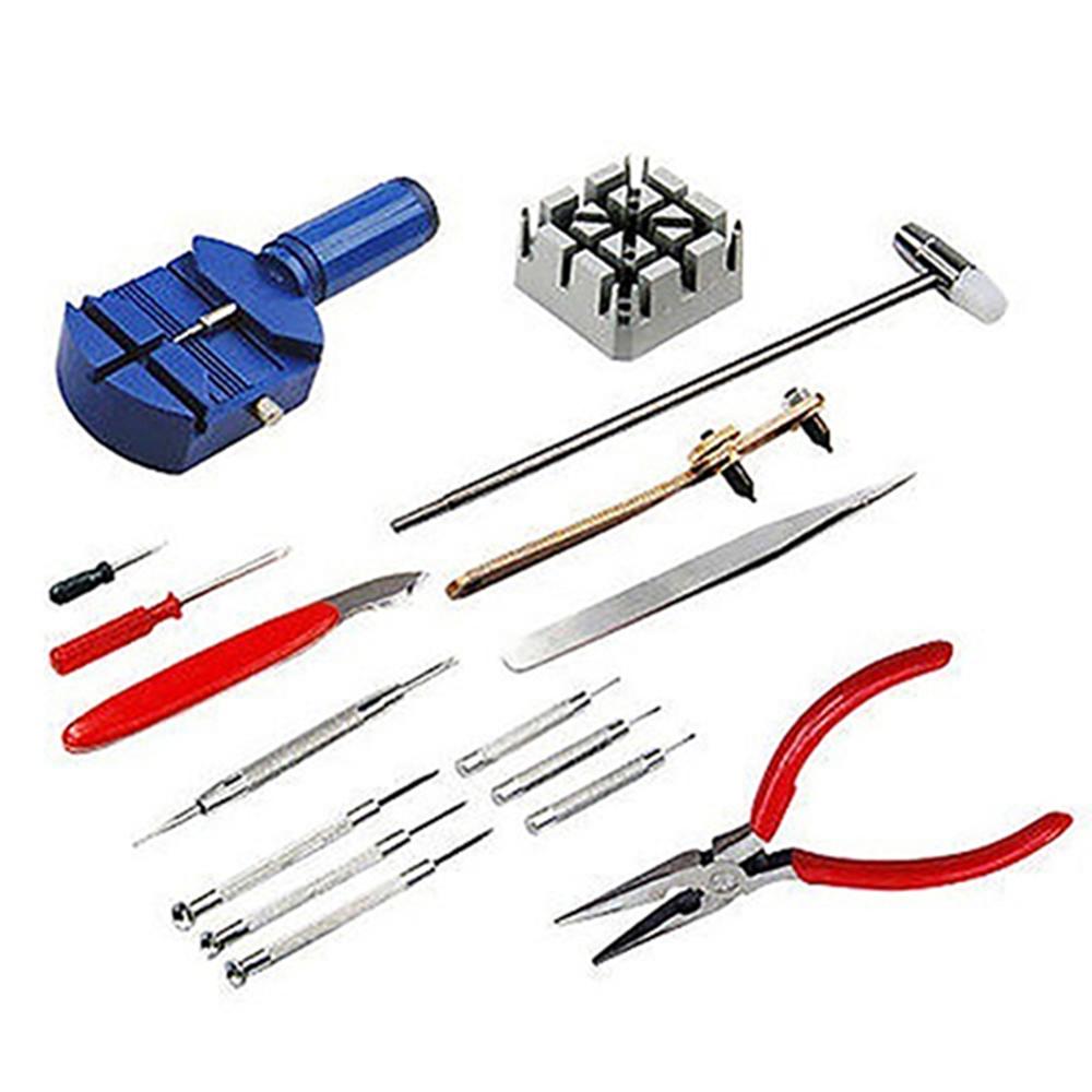 16 Stuks Horloge Reparatie Kit Set Wrist Strap Pas Pin Tool Kit Terug Remover Horloge Gereedschap Horloge Opener Lente Bar reparatie Hendel Scr