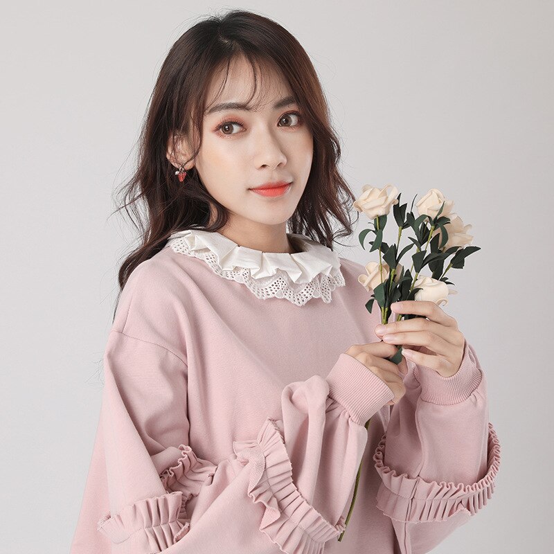Chiffon Witte Vrouwen Nep Kraag Effen Kleur Afneembare Valse Kragen Revers Half Shirt Blouse Top Jurk Kleren Decoratieve